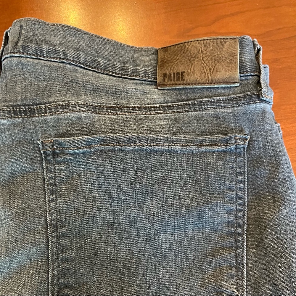 PAIGE Federal Men's Charcoal Gray Slim Straight Fit Cotton Jeans Size 36 - Picture 4 of 15